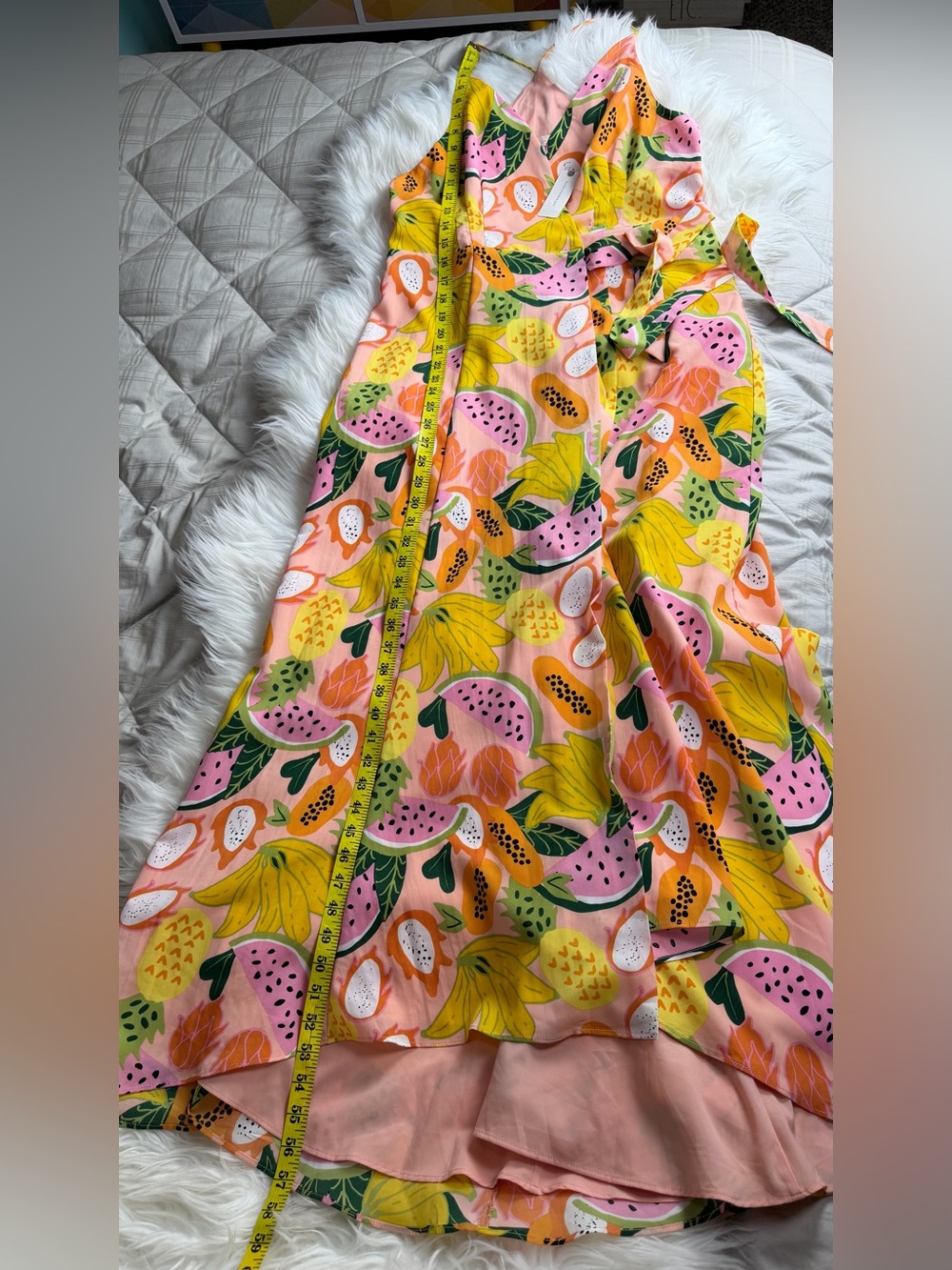 Anthropologie Hutch Tropical Fruit Print Wrap Maxi Dress M NWT - Picture 10 of 13